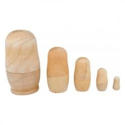 Artemio Objets Déco Enfant 5 Poupées Russes En Bois à Décorer