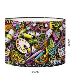 Abat-jours Lampes De Chevet Enfant Abat-jour Chevet Enfant/ado Graffiti D 25 X H 20 -Luminaires enfant Soldes abat jour chevet enfant ado graffiti d 25 x h 20 3