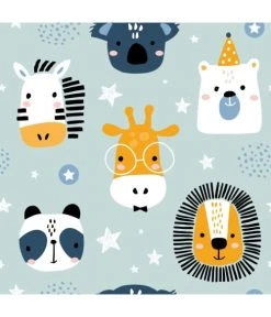 Abat-jours Lampadaires Enfant Abat-jour Lampadaire Enfant Savane Petit Bleu T 45 X H 25 -Luminaires enfant Soldes abat jour lampadaire enfant savane petit bleu t 45 x h 25 2