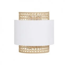 Maisons Du Monde Suspensions Enfant Applique En Rotin Et Tissu Blanc