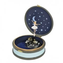 Trousselier Objets Déco Enfant Boîte à Bijoux Musicale Ronde Ballerine Bleue