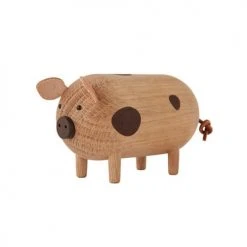 OYOY Living Design Objets Déco Enfant Figure Cochon En Bois H6,6x11,2x5,5cm
