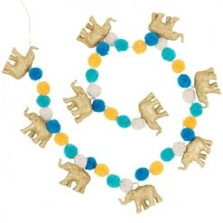 Maisons Du Monde Déco Lumineuses Enfant Guirlande Lumineuse éléphant 3 LED Beige, Dorée Et Bleue