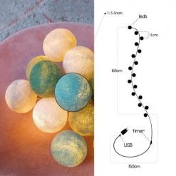 La Case De Cousin Paul Déco Lumineuses Enfant Guirlande Veilleuse 16 Boules LED -Luminaires enfant Soldes guirlande veilleuse 16 boules led 3