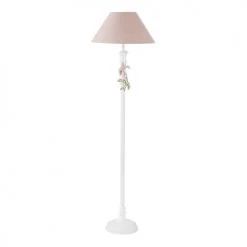 Maisons Du Monde Lampadaires Enfant Lampadaire Blanc Avec Oiseaux Et Abat-jour Rose H158