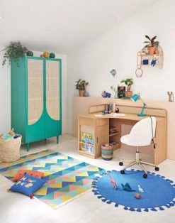 Maisons Du Monde Lampes De Chevet Enfant Lampe De Bureau En Bois D'hévéa Et Métal Vert -Luminaires enfant Soldes lampe de bureau en bois d hevea et metal vert 1000 9 3 225667 2