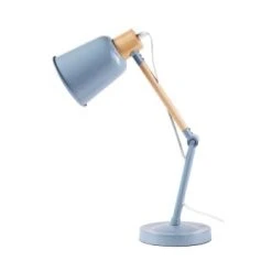 Maisons Du Monde Lampes De Chevet Enfant Lampe De Bureau En Bois D'hévéa Et Métal Vert -Luminaires enfant Soldes lampe de bureau en metal bleu et hevea pixie 1000 5 20 181650 1