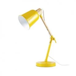 Maisons Du Monde Lampes De Chevet Enfant Lampe De Bureau En Métal Jaune Et Hévéa -Luminaires enfant Soldes lampe de bureau en metal jaune et hevea 1000 7 22 181652 2