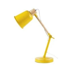 Maisons Du Monde Lampes De Chevet Enfant Lampe De Bureau En Bois D'hévéa Et Métal Vert -Luminaires enfant Soldes lampe de bureau en metal jaune et hevea pixie 1000 7 22 181652 1