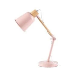 Maisons Du Monde Lampes De Chevet Enfant Lampe De Bureau En Bois D'hévéa Et Métal Vert -Luminaires enfant Soldes lampe de bureau en metal rose pastel pixie 1000 6 21 181651 1