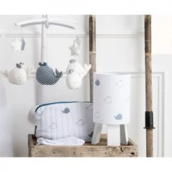 Sauthon Lampes De Chevet Enfant Lampe De Chevet En Coton Blanc -Luminaires enfant Soldes lampe de chevet en coton blanc 3