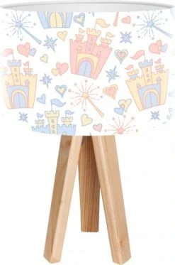 BPS Koncept Lampes De Chevet Enfant Lampe De Chevet Enfant Trépied Abat Jour Blanc Et Multicolore -Luminaires enfant Soldes lampe de chevet enfant trepied abat jour blanc et multicolore 5