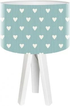 BPS Koncept Lampes De Chevet Enfant Lampe De Chevet Enfant Trépied Blanc Abat Jour Bleu