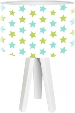 BPS Koncept Lampes De Chevet Enfant Lampe De Chevet Enfant Trépied Blanc Abat Jour Multicolore