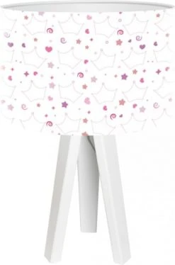 BPS Koncept Lampes De Chevet Enfant Lampe De Chevet Enfant Trépied Blanc Abat Jour Multicolore -Luminaires enfant Soldes lampe de chevet enfant trepied blanc abat jour multicolore 2