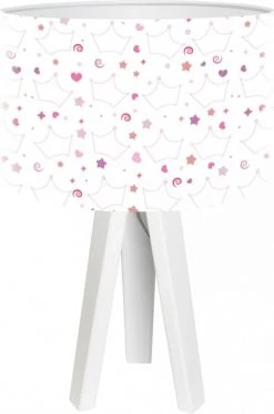 BPS Koncept Lampes De Chevet Enfant Lampe De Chevet Enfant Trépied Blanc Abat Jour Multicolore