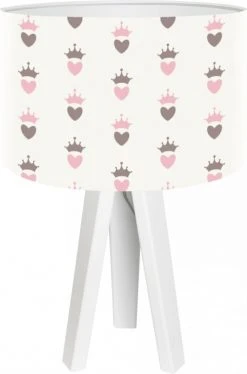 BPS Koncept Lampes De Chevet Enfant Lampe De Chevet Enfant Trépied Blanc Abat Jour Multicolore