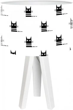 BPS Koncept Lampes De Chevet Enfant Lampe De Chevet Enfant Trépied Blanc Abat Jour Noir Et Blanc