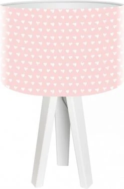 BPS Koncept Lampes De Chevet Enfant Lampe De Chevet Enfant Trépied Blanc Abat Jour Rose
