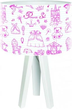 BPS Koncept Lampes De Chevet Enfant Lampe De Chevet Enfant Trépied Bois Abat Jour Blanc Et Rose -Luminaires enfant Soldes lampe de chevet enfant trepied blanc abat jour rose 14