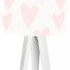 BPS Koncept Lampes De Chevet Enfant Lampe De Chevet Enfant Trépied Blanc Abat Jour Rose