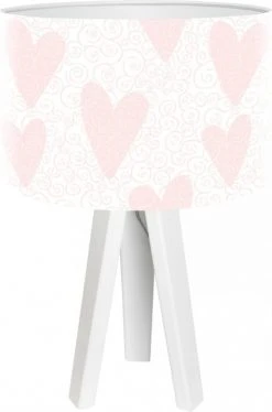 BPS Koncept Lampes De Chevet Enfant Lampe De Chevet Enfant Trépied Blanc Abat Jour Rose