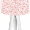 BPS Koncept Lampes De Chevet Enfant Lampe De Chevet Enfant Trépied Blanc Abat Jour Rose