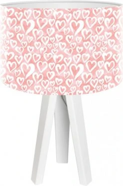 BPS Koncept Lampes De Chevet Enfant Lampe De Chevet Enfant Trépied Blanc Abat Jour Rose