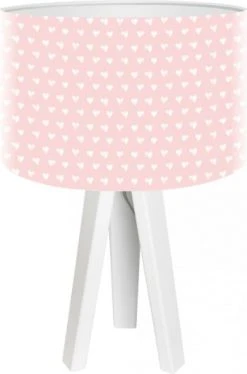BPS Koncept Lampes De Chevet Enfant Lampe De Chevet Enfant Trépied Blanc Abat Jour Rose -Luminaires enfant Soldes lampe de chevet enfant trepied blanc abat jour rose 3