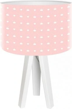 BPS Koncept Lampes De Chevet Enfant Lampe De Chevet Enfant Trépied Bois Clair Abat Jour Rose -Luminaires enfant Soldes lampe de chevet enfant trepied blanc abat jour rose 30