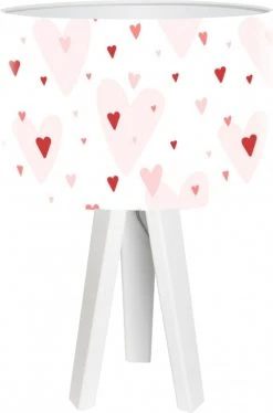 BPS Koncept Lampes De Chevet Enfant Lampe De Chevet Enfant Trépied Blanc Abat Jour Rose