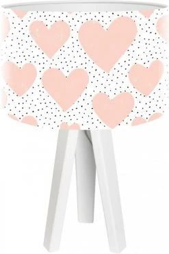 BPS Koncept Lampes De Chevet Enfant Lampe De Chevet Enfant Trépied Blanc Abat Jour Rose