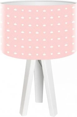 BPS Koncept Lampes De Chevet Enfant Lampe De Chevet Enfant Trépied Blanc Abat Jour Rose