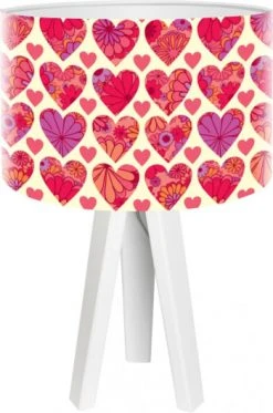 BPS Koncept Lampes De Chevet Enfant Lampe De Chevet Enfant Trépied Blanc Abat Jour Rouge -Luminaires enfant Soldes lampe de chevet enfant trepied blanc abat jour rouge 2