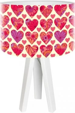 BPS Koncept Lampes De Chevet Enfant Lampe De Chevet Enfant Trépied Blanc Abat Jour Rouge