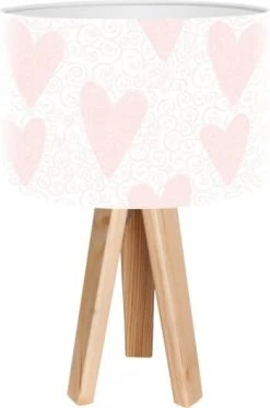 BPS Koncept Lampes De Chevet Enfant Lampe De Chevet Enfant Trépied Blanc Abat Jour Rose -Luminaires enfant Soldes lampe de chevet enfant trepied bois abat jour blanc et rose 3