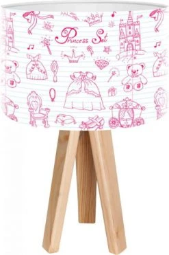 BPS Koncept Lampes De Chevet Enfant Lampe De Chevet Enfant Trépied Blanc Abat Jour Rose -Luminaires enfant Soldes lampe de chevet enfant trepied bois abat jour blanc et rose 4