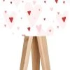 BPS Koncept Lampes De Chevet Enfant Lampe De Chevet Enfant Trépied Bois Abat Jour Blanc Et Rose