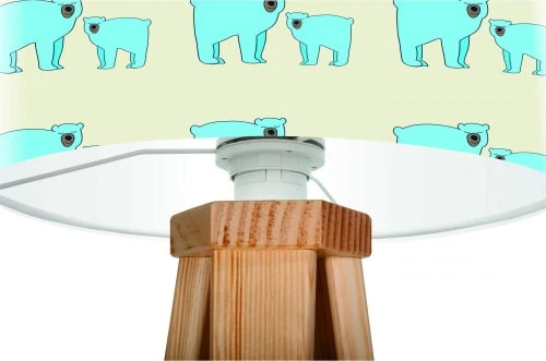 BPS Koncept Lampes De Chevet Enfant Lampe De Chevet Enfant Trépied Bois Abat Jour Bleu Et Beige 2 BPS Koncept Lampes De Chevet Enfant Lampe De Chevet Enfant Trépied Bois Abat Jour Bleu Et Beige – Image 2