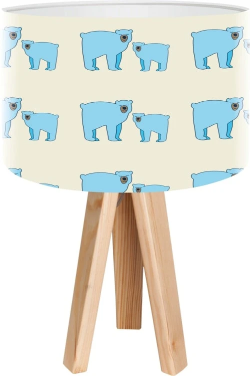 BPS Koncept Lampes De Chevet Enfant Lampe De Chevet Enfant Trépied Bois Abat Jour Bleu Et Beige 1 BPS Koncept Lampes De Chevet Enfant Lampe De Chevet Enfant Trépied Bois Abat Jour Bleu Et Beige