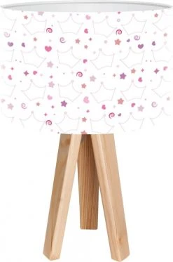 BPS Koncept Lampes De Chevet Enfant Lampe De Chevet Enfant Trépied Bois Abat Jour Multicolore