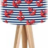 BPS Koncept Lampes De Chevet Enfant Lampe De Chevet Enfant Trépied Bois Abat Jour Rouge Et Bleu