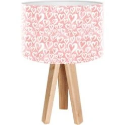 BPS Koncept Lampes De Chevet Enfant Lampe De Chevet Enfant Trépied Blanc Abat Jour Rose -Luminaires enfant Soldes lampe de chevet enfant trepied bois clair abat jour rose 10