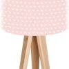 BPS Koncept Lampes De Chevet Enfant Lampe De Chevet Enfant Trépied Bois Clair Abat Jour Rose