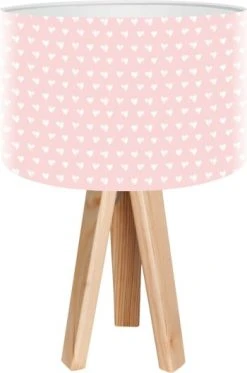BPS Koncept Lampes De Chevet Enfant Lampe De Chevet Enfant Trépied Bois Clair Abat Jour Rose -Luminaires enfant Soldes lampe de chevet enfant trepied bois clair abat jour rose 2