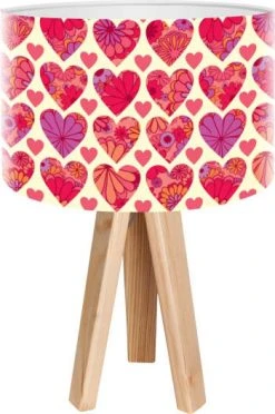 BPS Koncept Lampes De Chevet Enfant Lampe De Chevet Enfant Trépied Blanc Abat Jour Rouge -Luminaires enfant Soldes lampe de chevet enfant trepied bois clair abat jour rouge