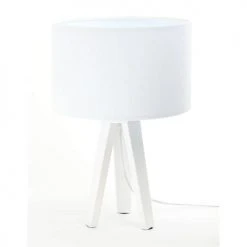 BPS Koncept Lampes De Chevet Enfant Lampe De Table Tissu Blanc 30x30x46cm 9 BPS Koncept Lampes De Chevet Enfant Lampe De Table Tissu Blanc 30x30x46cm -Luminaires enfant Soldes lampe de table tissu blanc 30x30x46cm 5