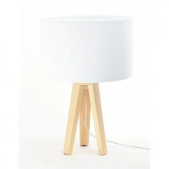 BPS Koncept Lampes De Chevet Enfant Lampe De Table Tissu Blanc 30x30x46cm