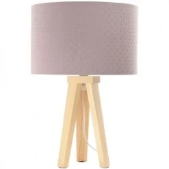 BPS Koncept Lampes De Chevet Enfant Lampe De Table Tissu Rose 30x30x46cm