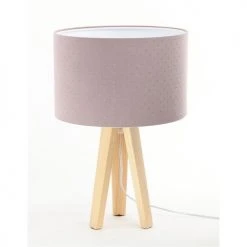 BPS Koncept Lampes De Chevet Enfant Lampe De Table Tissu Rose 30x30x46cm -Luminaires enfant Soldes lampe de table tissu rose 30x30x46cm 19